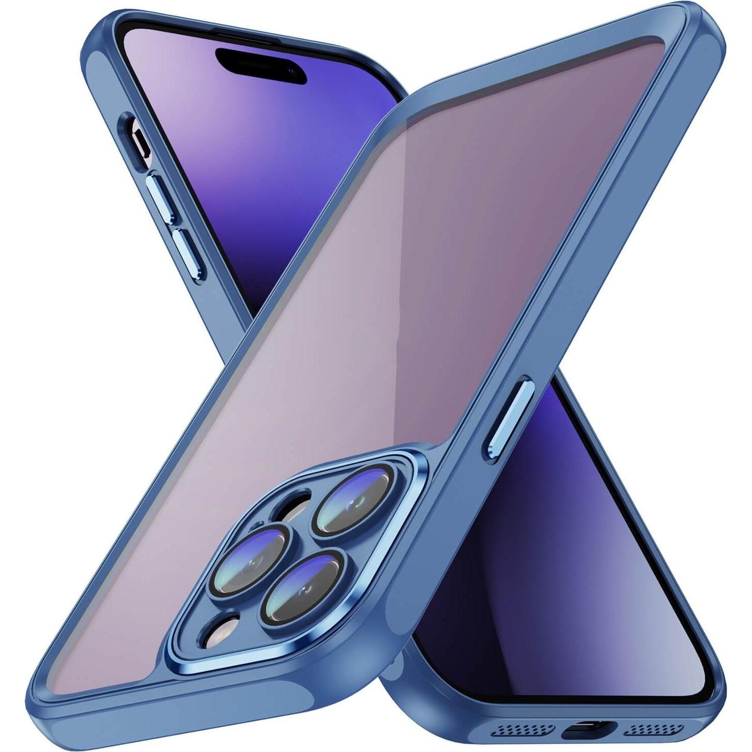Cover-Discount iPhone 15 Pro Max - Hülle mit Kameraschutz blau (Apple iPhone 15 Pro Max), Smartphone Hülle, Blau