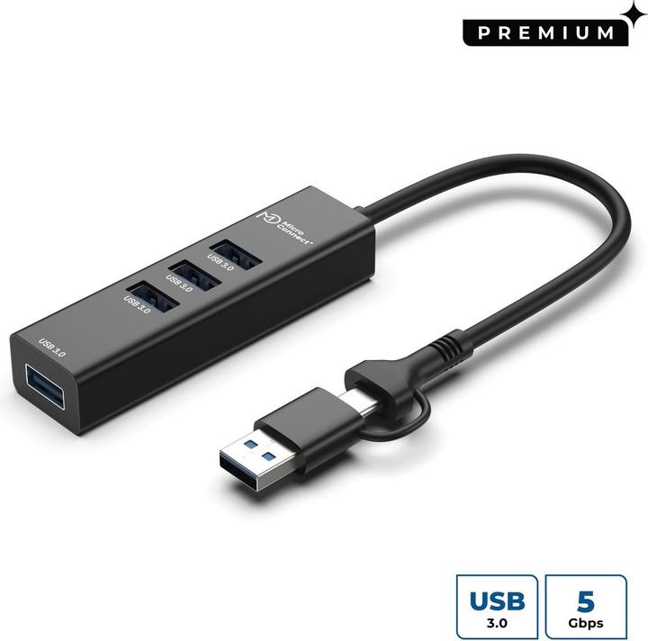 Immagine prodotto MicroConnect Hub USB 3.0 a 4 porte con USB-C (USB-A, 4 porte)