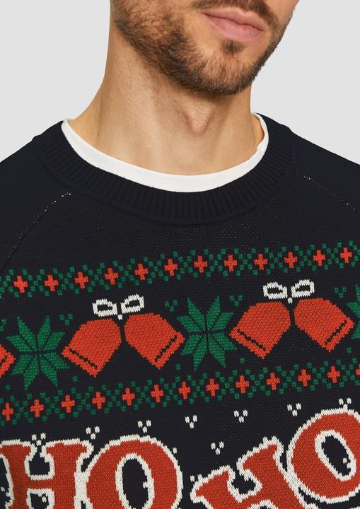 Produktbild s.Oliver Strickpullover Weihnachtspullover aus Baumwolle (M)