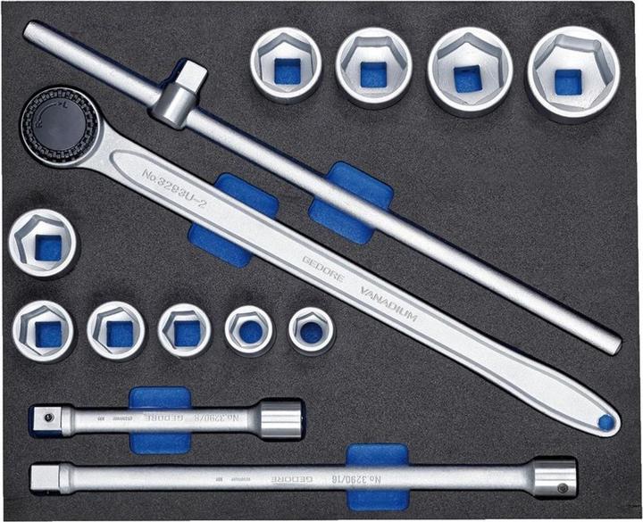 Actual product image Gedore 2005 CT3-32 Socket spanner range 3/4" in check tool module, 14 pieces (3/4")