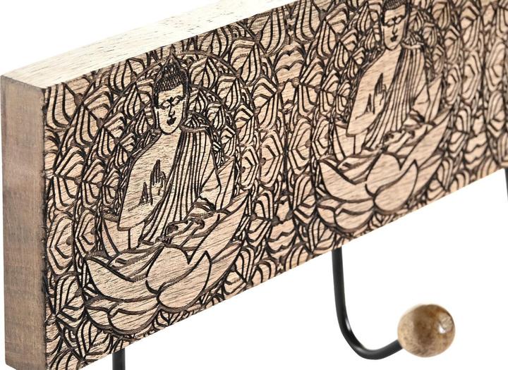 Image du produit DKD Home Decor Wandgarderobe Metall Mango-Holz natürlich Buddha Orientalisch 38 x 6 x 18 cm