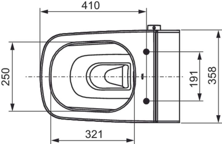 Produktbild TECE TECEone Wand-WC mit Duschfunktion, Kaltwasser, spülrandlos