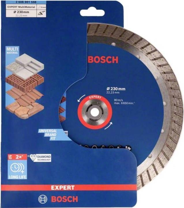 Produktbild Bosch Professional Zubehör Expert MultiMaterial Diamanttrennscheiben, 230 x 22,23 x 2,4 x 15 mm