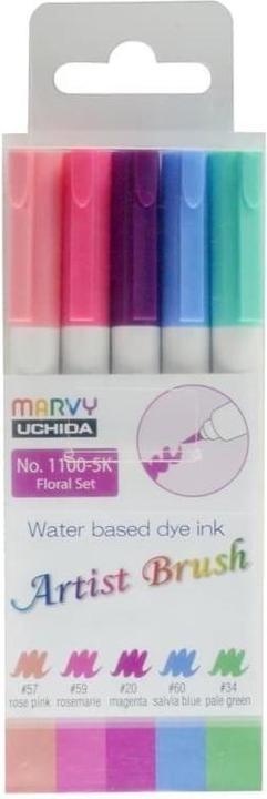 Produktbild Uchida MARVY Filzstifte mit Pinselspitze Artist Brush Floral, 5 Stk. (5x)