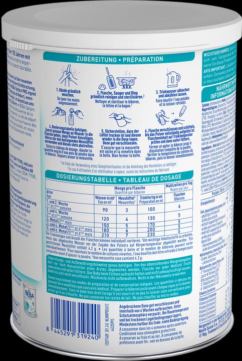 Valori nutrizionali e ingredienti Beba Optipro Pre (800 g, dalla nascita)