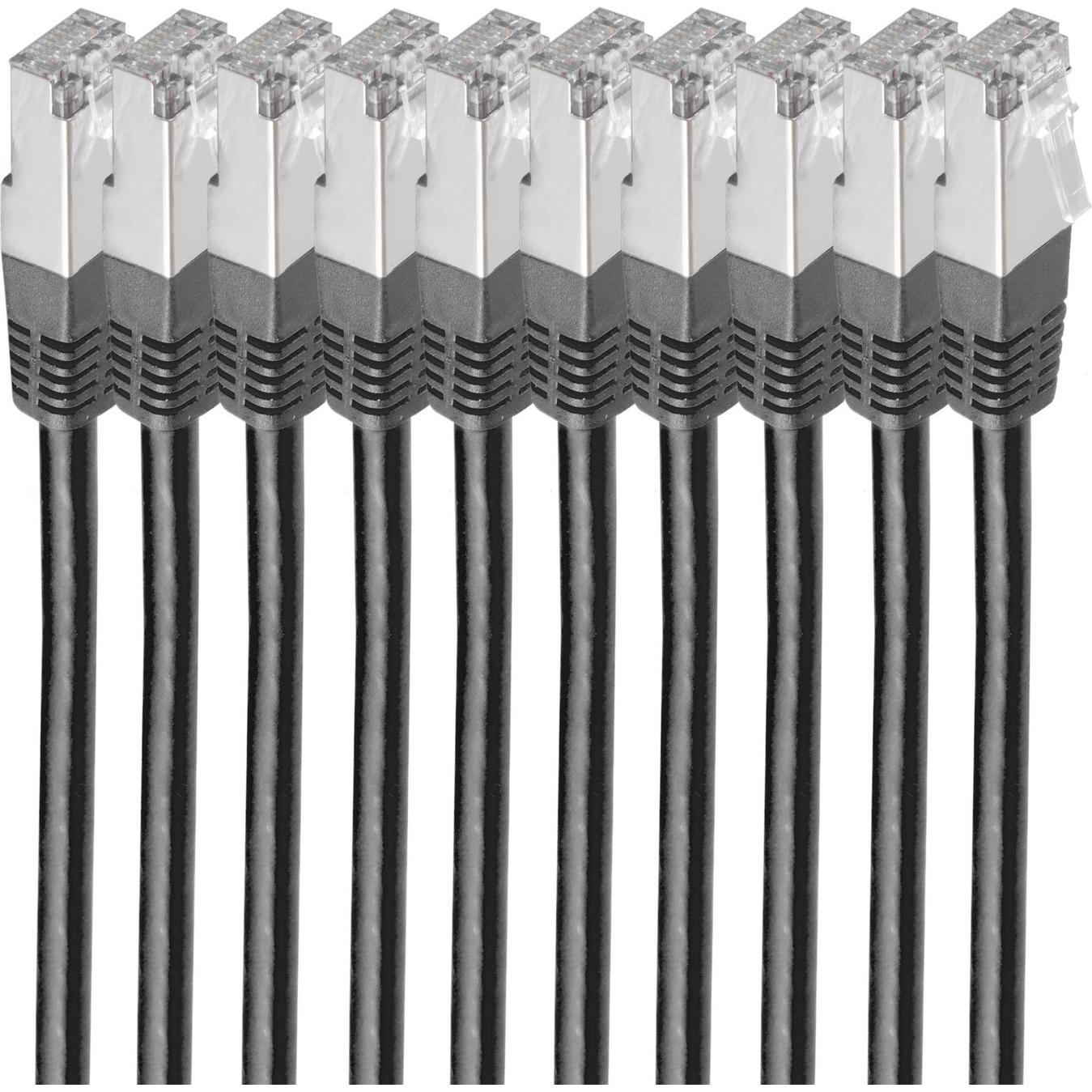 Shiverpeaks -BASIC-S--Netzwerkkabel-Patchkabel, cat 6, S/FTP, PIMF, Halogenfrei, VE10, schwarz, 0,25m (S/FTP, CAT6, 0.25...
