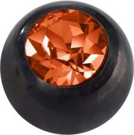 Actual product image Bijouteria Piercingball (Surgical steel 316L, PVD coating (black), Premium crystal)