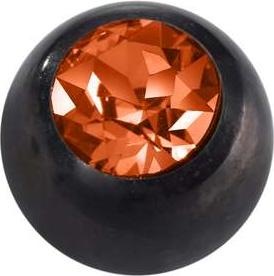 Produktbild Bijouteria Piercingverschluss (Chirurgenstahl 316L, PVD Beschichtung (schwarz), Premium Kristall)
