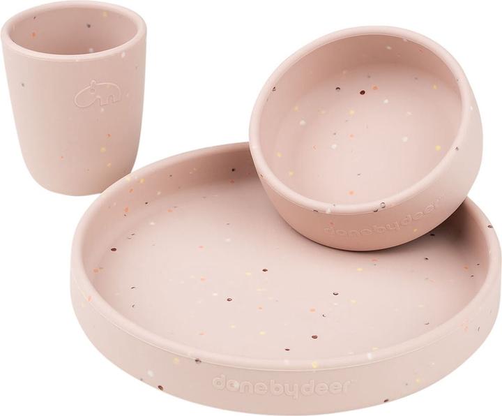 Actual product image Done by Deer - Silicone dinner set - Confetti Powder