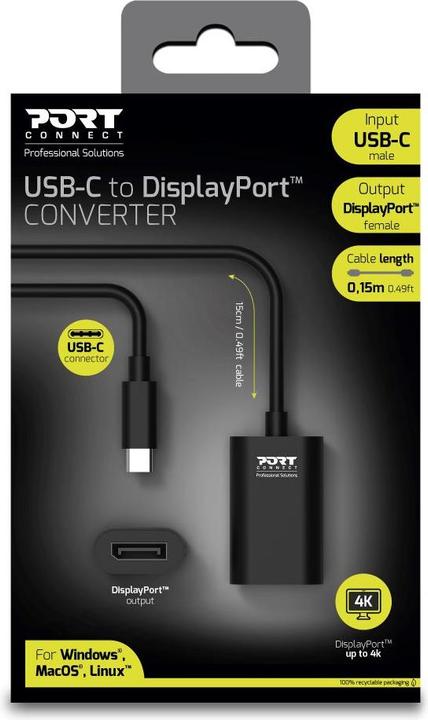 Actual product image Port Designs 900127 USB graphic adapter pixel (DP, 15 cm)