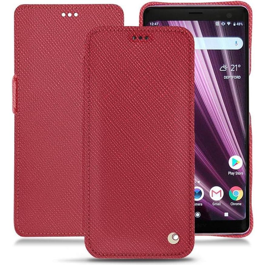 Noreve Lederschutzhülle horizontal (Sony Xperia XZ3), Smartphone Hülle, Rot