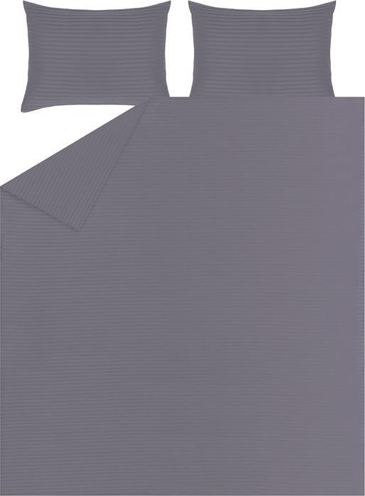 Domoletti BED COV SET STRIPED SATEEN GREY 160X200 (Bettwäsche Set, 160 x 200 cm, 50 x 70 cm)