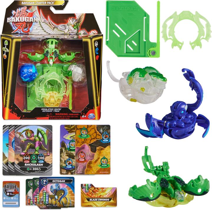 Image du produit Spin Master Bakugan 2023 Starter Pack avec 3 Bakugan (dont 1 Special Attack Ventri, 2 Core Balls (Octogan et Tr