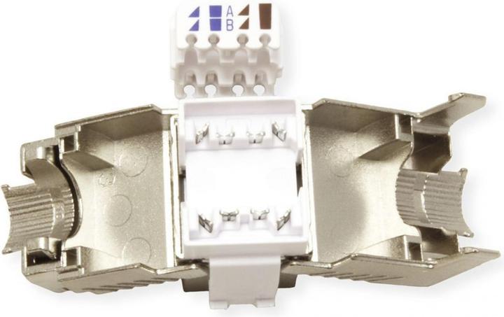 Actual product image Roline Cat.8 Keystone, shielded, toolless, silver color