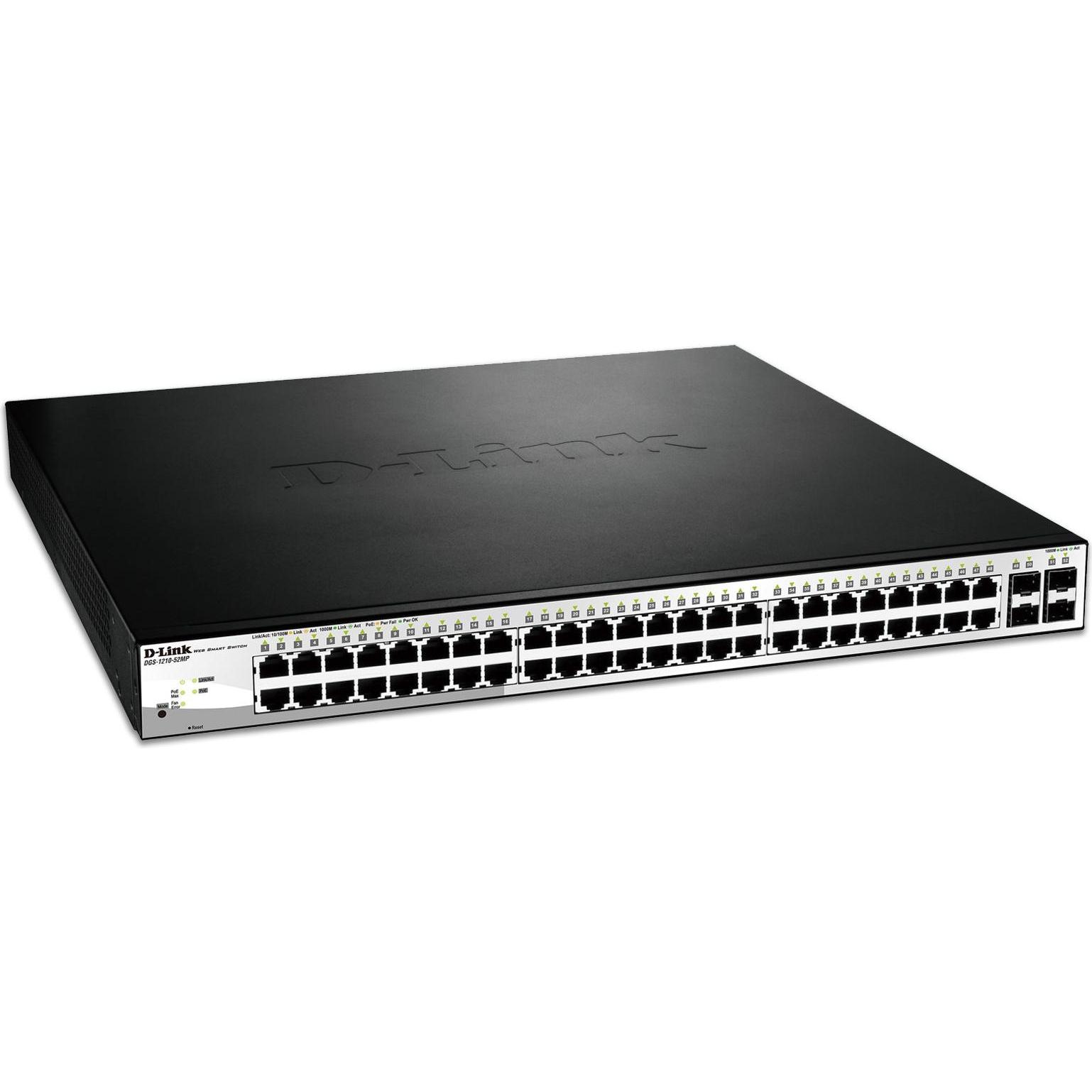 D-Link Dgs-1210-52mp (52 porte), Switch di rete, Nero