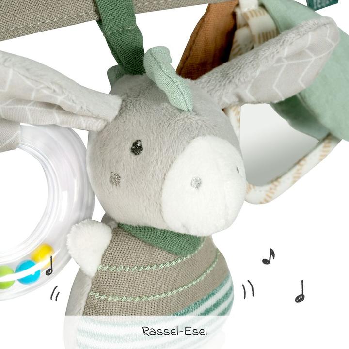 Produktbild Fehn Kinderwagenketten Kinderwagenkette mit Rassel & Quietsche - Esel & Schaf