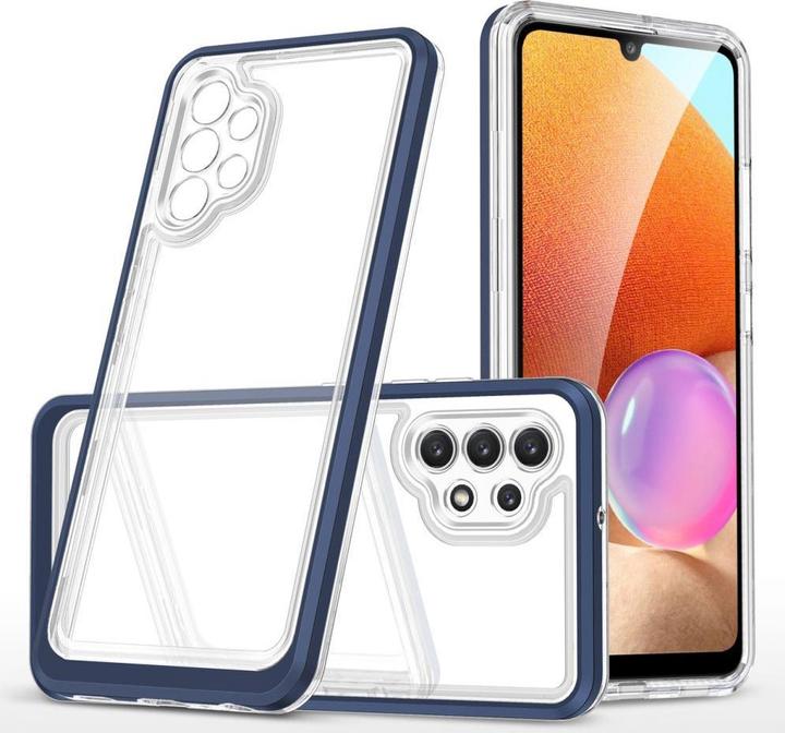Actual product image Hurtel Clear 3in1 Case for Samsung Galaxy A72 4G Frame Gel Cover Blue (Samsung Galaxy A72)