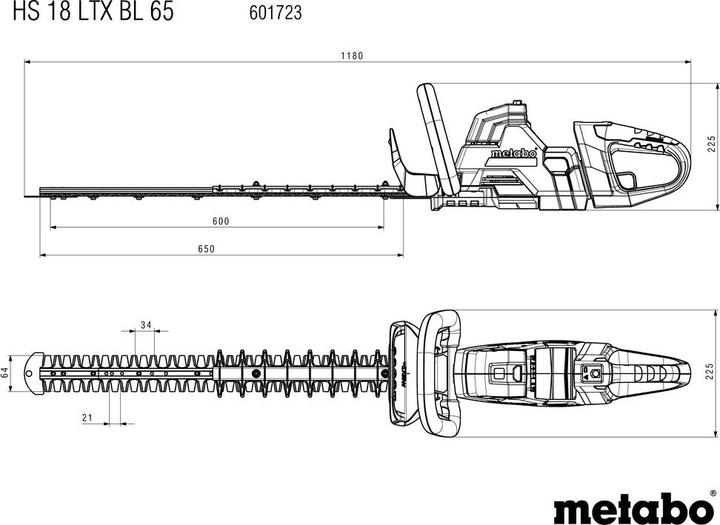 Image du produit Metabo HS 18 LTX BL 65 (Taille-haies sans fil)