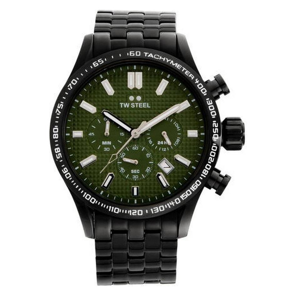 Tw Steel, Armbanduhr, Herrenuhr Volante, Schwarz, Silber, (Chronograph, 45 mm)