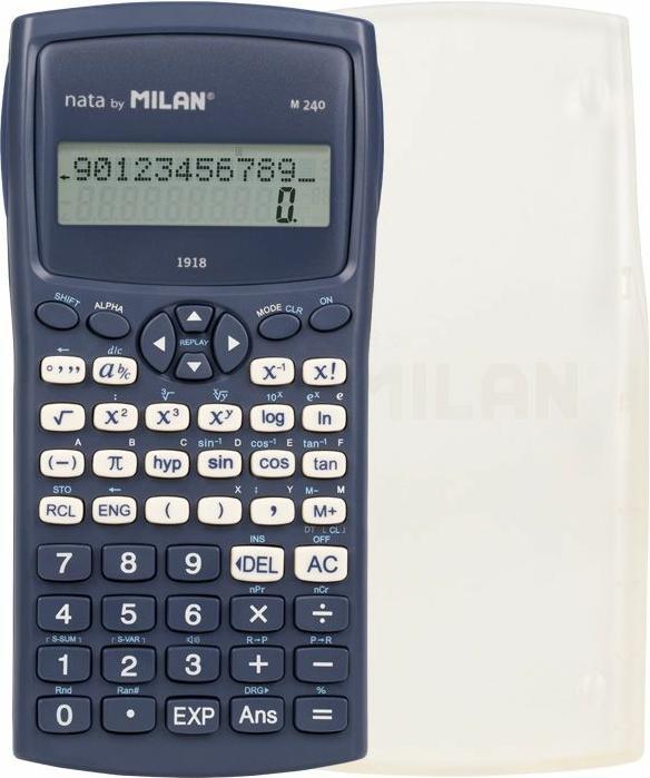 Blister pack pink M240 scientific calculator, + Edition (Solar cells, Batteries)