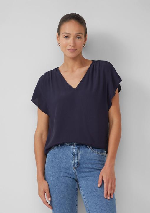Produktbild S.Oliver Bluse Fliessende Viskosebluse mit Smok-Effekt und Volantärmeln (36)