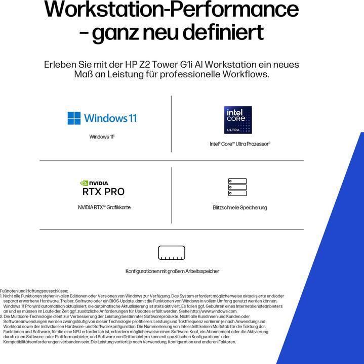 Produktbild HP Z2 TWR G1I CU9 285K A4000 (Intel Core Ultra 9 285K, 64 GB, 2000.00 GB, RTX A4000 Ada)