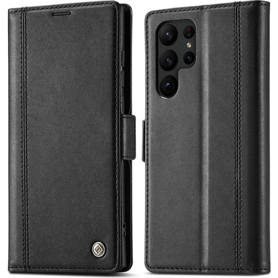 LC.Imeeke Flip Case Business (Samsung Galaxy S24 Ultra), Smartphone Hülle, Schwarz
