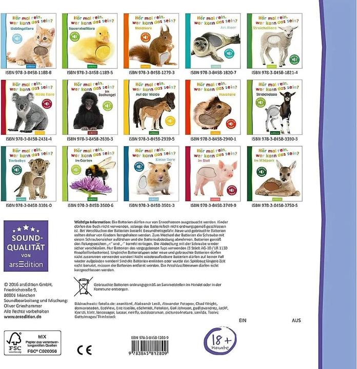 Productafbeelding Hör mal rein, wer kann das sein? - Zootiere (Duits, 2016)