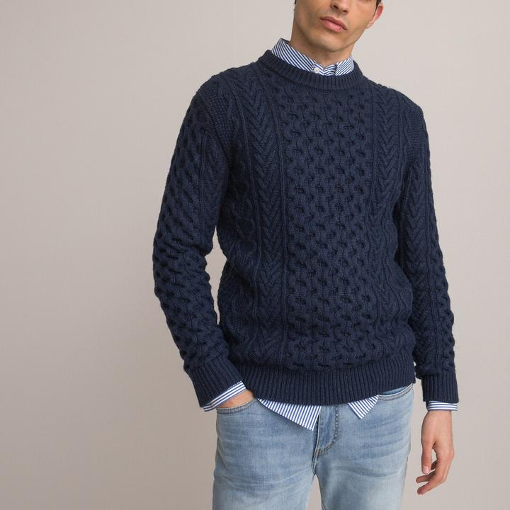 Produktbild La Redoute Collections Zopfstrickpullover Signature mit Rundhalsausschnitt (S)