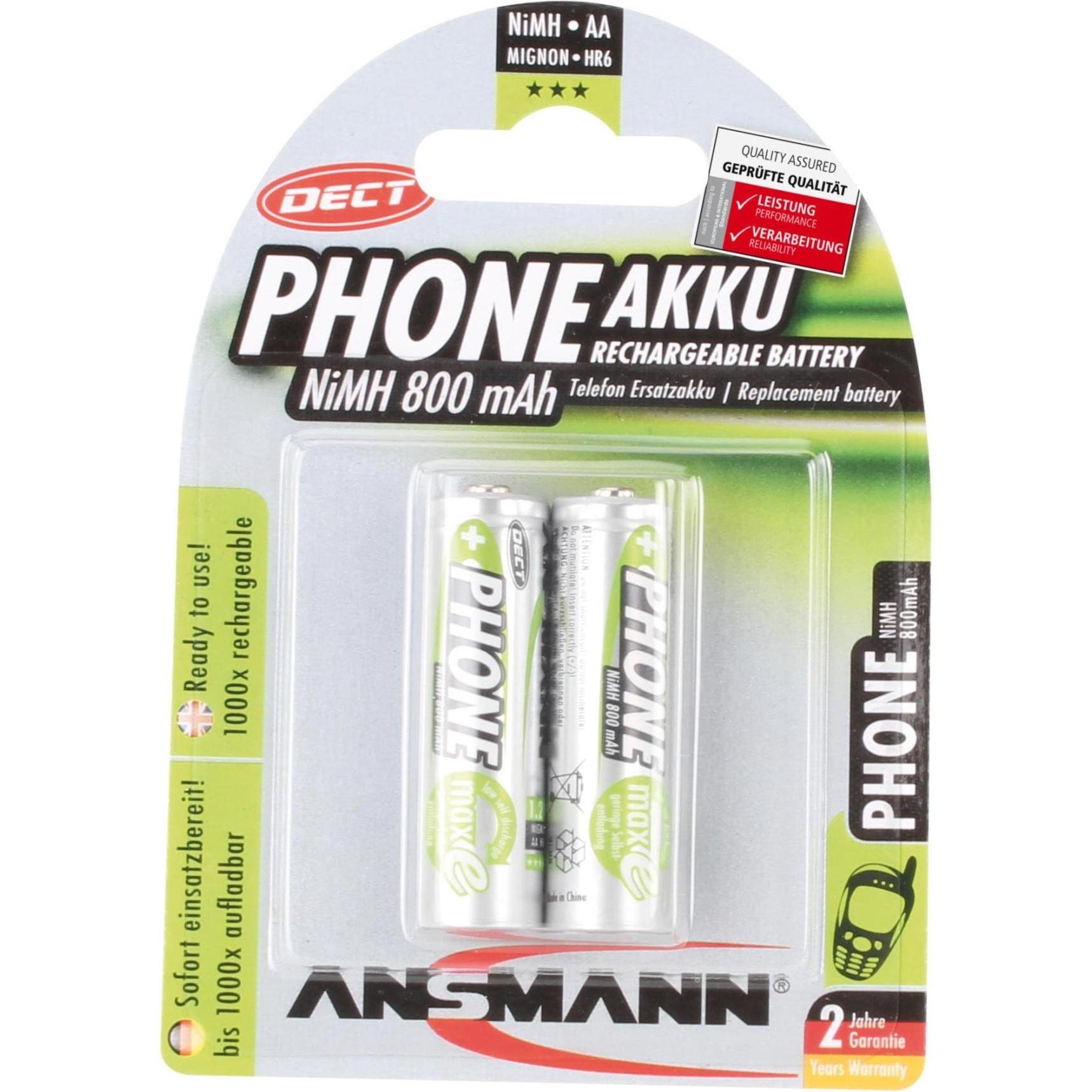 Ansmann AA (1 Stk., AA, 800 mAh), Batterien + Akkus