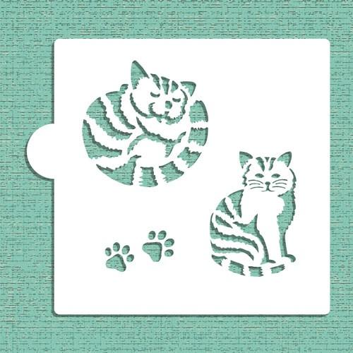 Designer Stencils Gestreifte Katze Stencil
