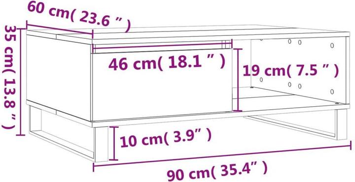 Image du produit vidaXL Couchtisch (90 x 60 x 35 cm)
