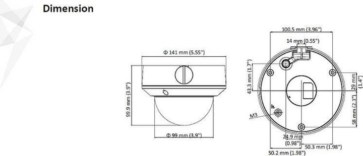 Actual product image Hikvision DS-2CD1743G0-IZ - IP Security Camera - Outdoor - Wired - Dome - Ceiling/Wa (2560 x 1440 Pixels)