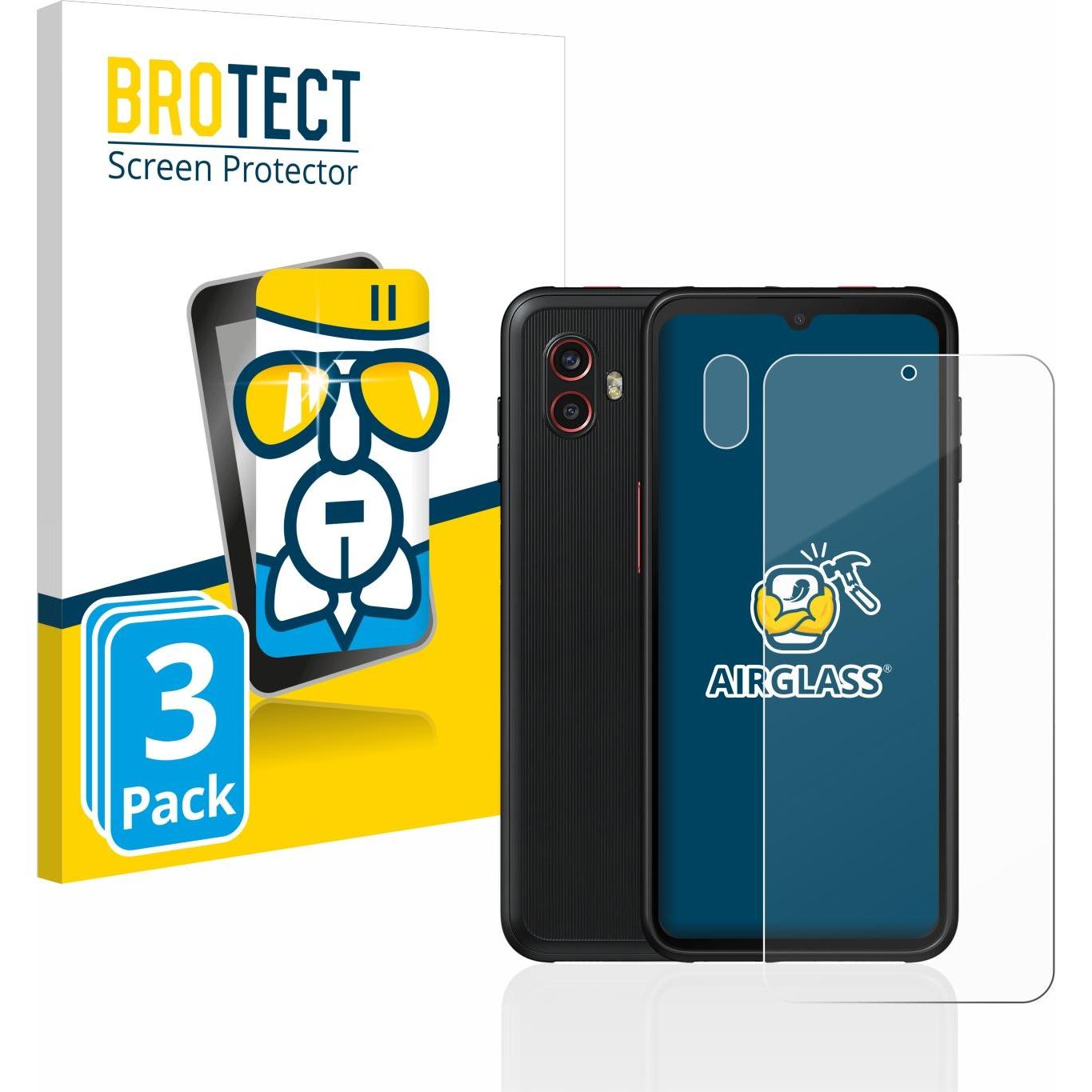 BROTECT AirGlass Panzerglasfolie (3 Stück, Samsung Galaxy XCover 6 Pro), Smartphone Schutzfolie, Transparent