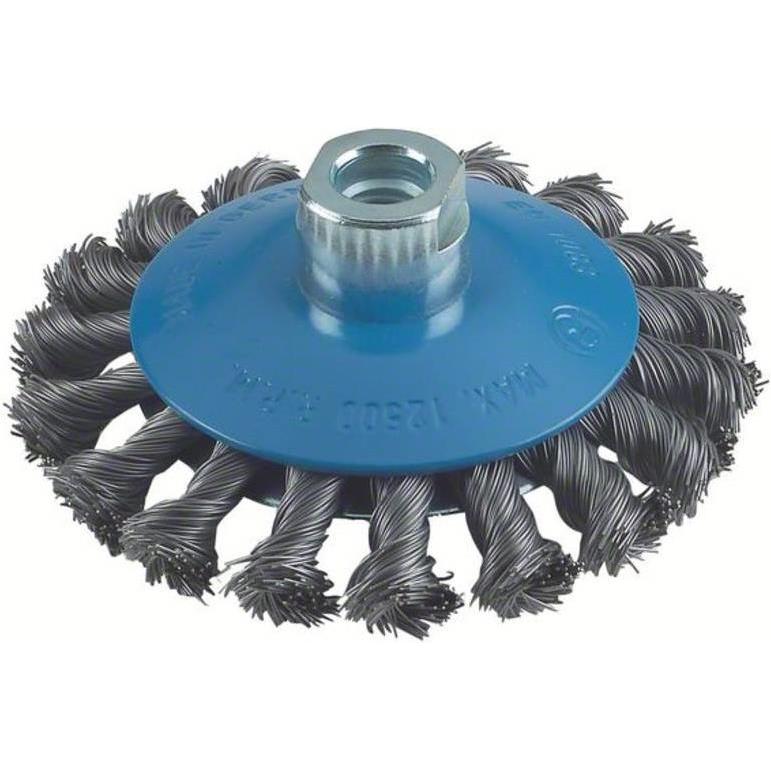 Bosch Professional Zubehör, Schleifmittel, PRO Metal heavy Kegelbürste, 115 x 0,5 mm, Gewinde (gezopft)