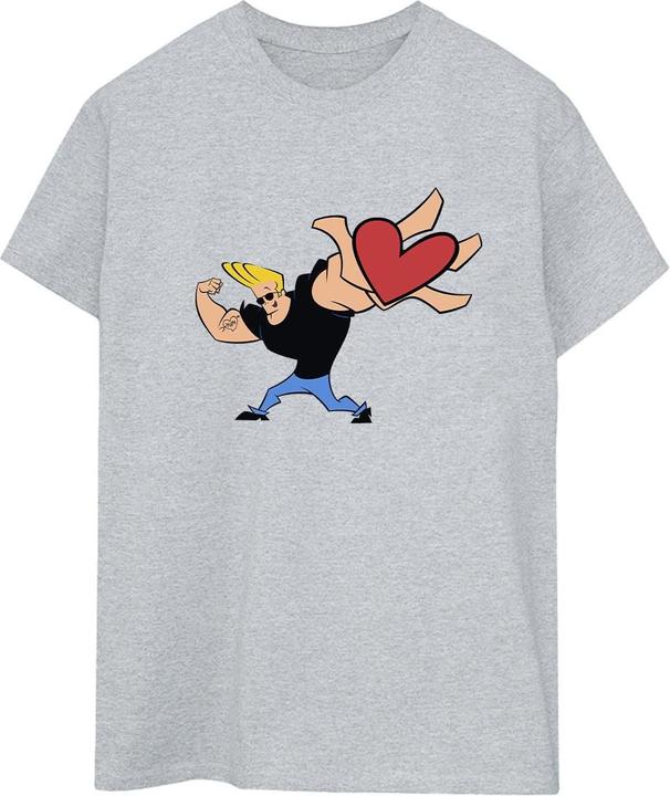 Actual product image Johnny Bravo Womens/Ladies Heart Present Cotton Boyfriend T-Shirt (XXL)