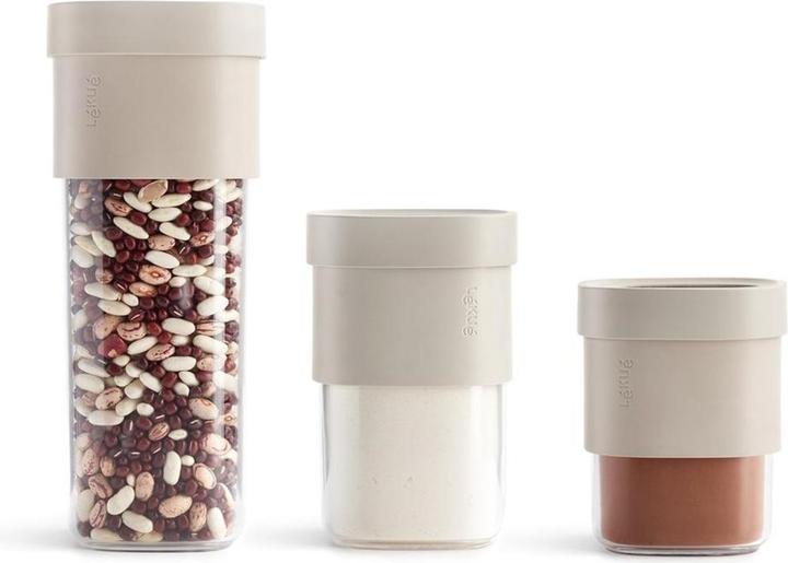 Produktbild Lékué Flip Aufbewahrungsboxen Set beige, 5-tlg. (0.85 l)