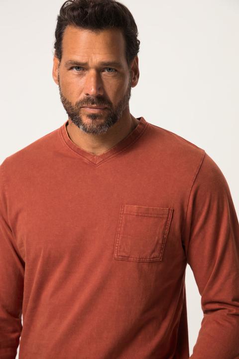 Immagine prodotto JP1880 Maglia con taschino, scollo a V e maniche lunghe (7XL)