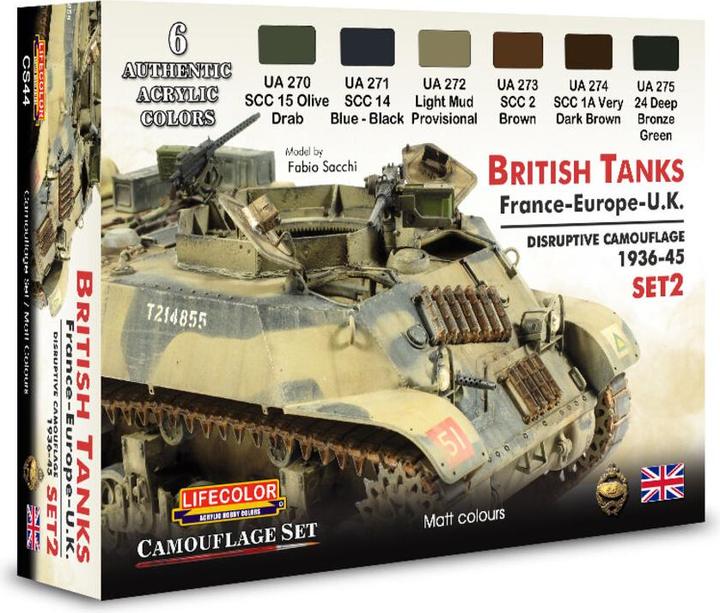 Actual product image Grundig British Tanks, France-Europe, U.K., Disruptive Camouflage, Set 2 6 x 22 ml (132 ml)