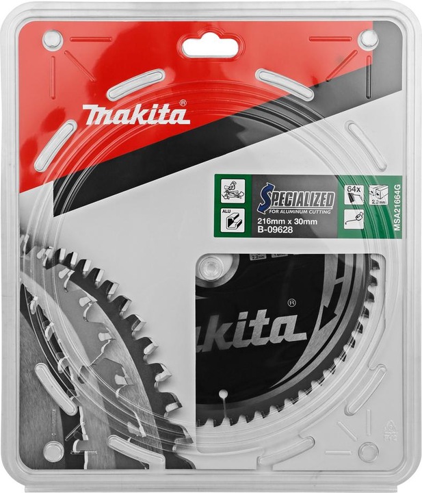 Actual product image Makita B-09628 216 mm x 30 mm x 64 teeth specialised aluminium mitre saw blade
