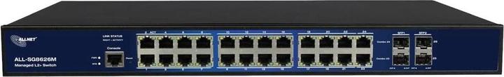Produktbild Allnet switch full managed 24 port gigabit / 24x lan / 4x sfp / lüfterlos / 19 zoll / zollall-sg862 (26 Ports)