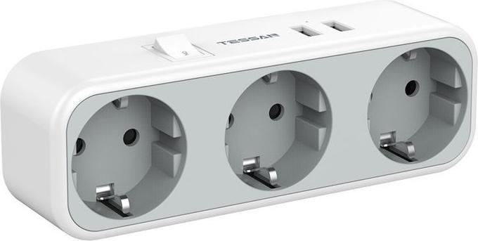 Tessan Wall Socket TS-322 (white) (3 x)