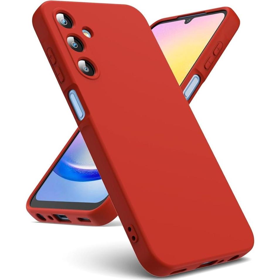 Screenguard Samsung Galaxy A25 5G Liquid Silicone Case Hülle (Samsung Galaxy A25 5G), Smartphone Hülle, Rot