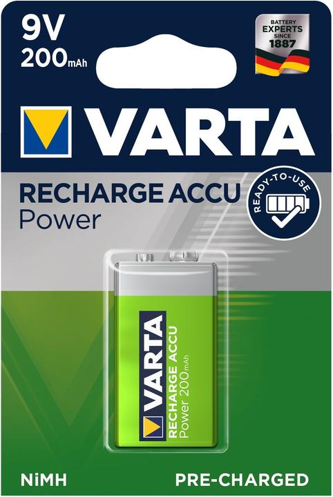 Actual product image Varta Recharge Accu Power (1 pcs., 9V Block, 200 mAh)