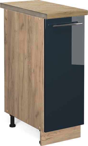 Dunkelblau hochglanz, Goldkraft Eiche