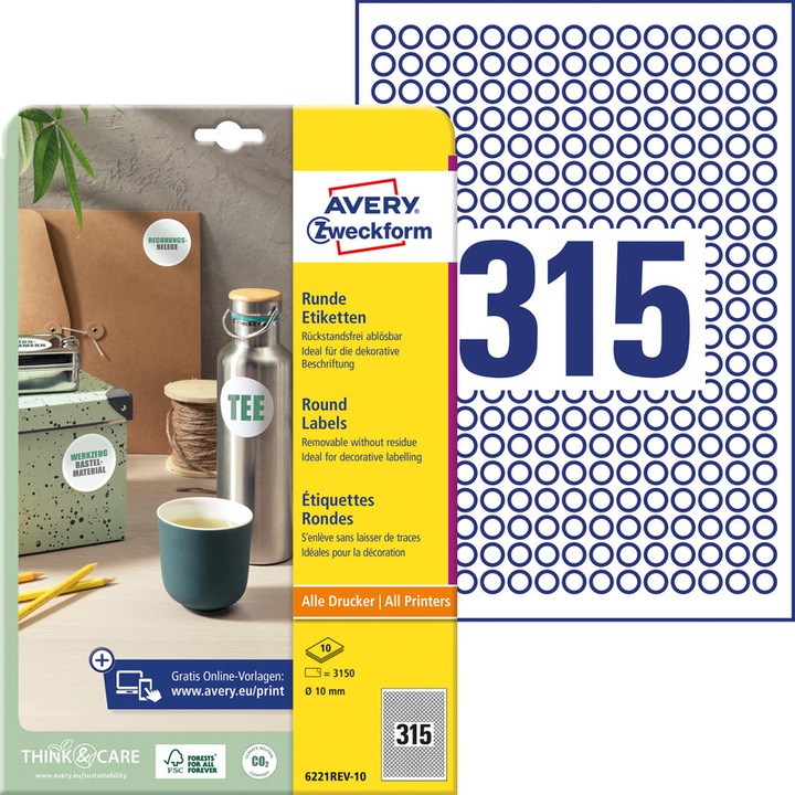Actual product image Avery Universal labels