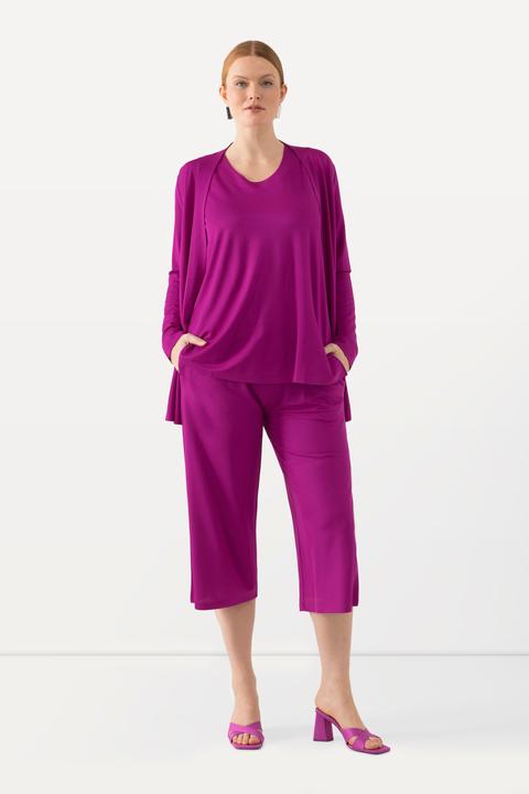 Produktbild Ulla Popken Slinky-Culotte, wadenlang, weites Bein, Elastikbund (42, 44)