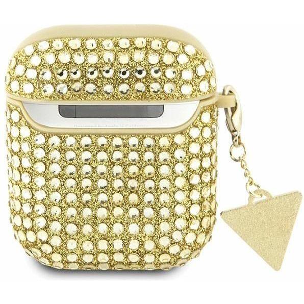 Thumbnail - Guess GUA2HDGTPD AirPods 1/2 cover złoty/gold Rhinestone Triangle Charm (Kopfhörer Hülle), Kopfhörertasche + Schutzhülle...