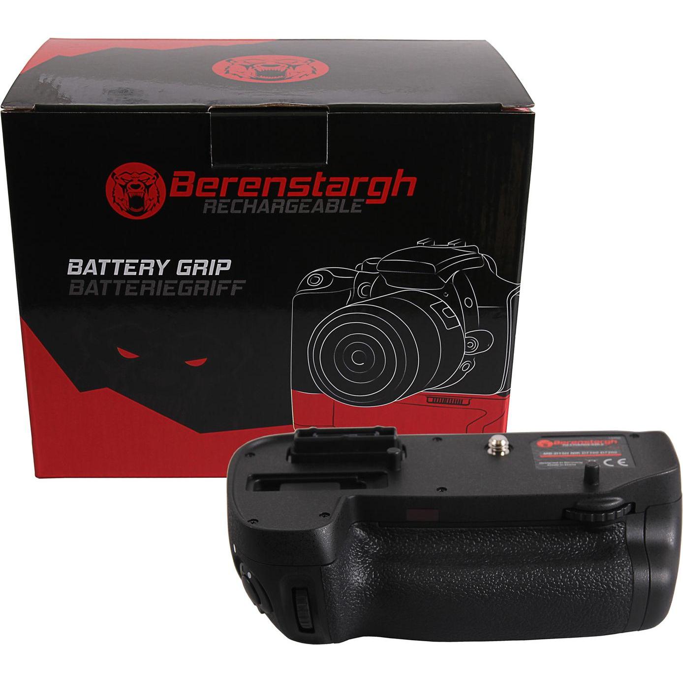 Berenstargh Impugnatura per Nikon D7100 D7200 MB-D15H per 1 batteria EN-EL15 incl. telecomando IR (Maniglia della batteria), Impugnatura + Battery gri
