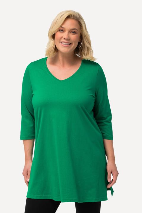 Produktbild Ulla Popken Longshirt, A-Linie, V-Ausschnitt, 3/4-Arm (68)